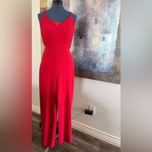 Red Hot Sexy Wide Leg Jumpsuit